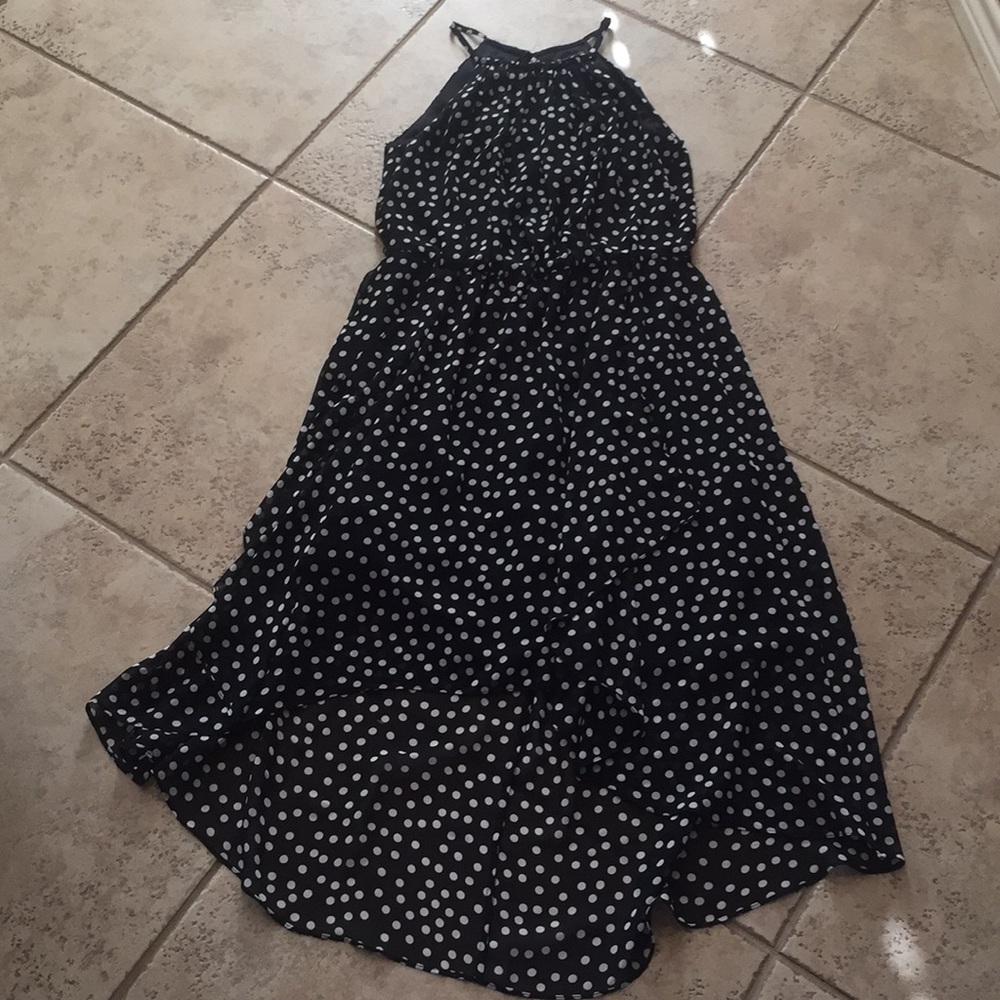 WHBM High Low Black Polka Dot Dress 2